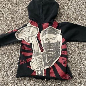 Monster Republic Ninjas Are Cooler Than Pirates Hoodie Jacket Costume Mask 12-18